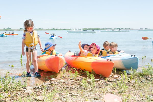 kids kayaking summer camp