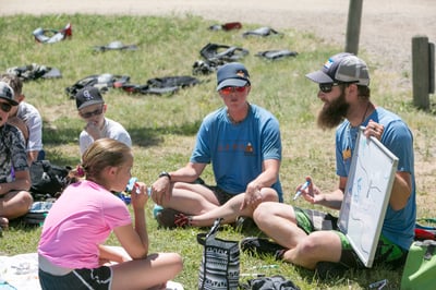 kids learn kayak skills