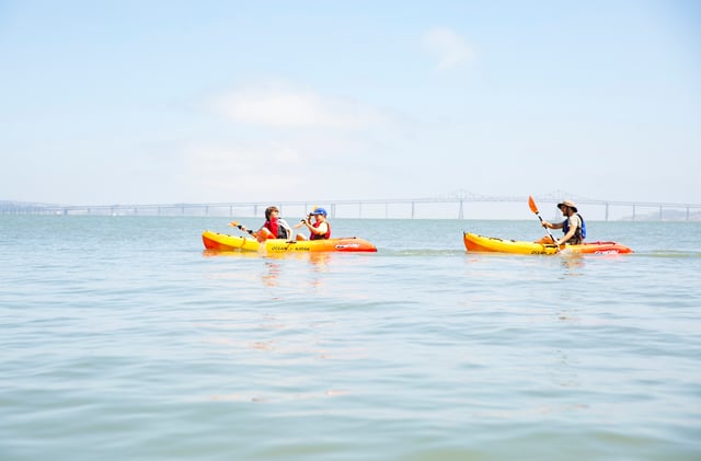 Kids paddling in the Bay Area, California