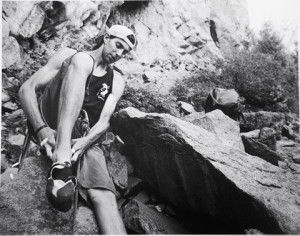 Ethan rock climbing