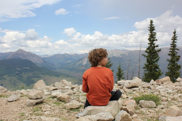 mountain hiking kid